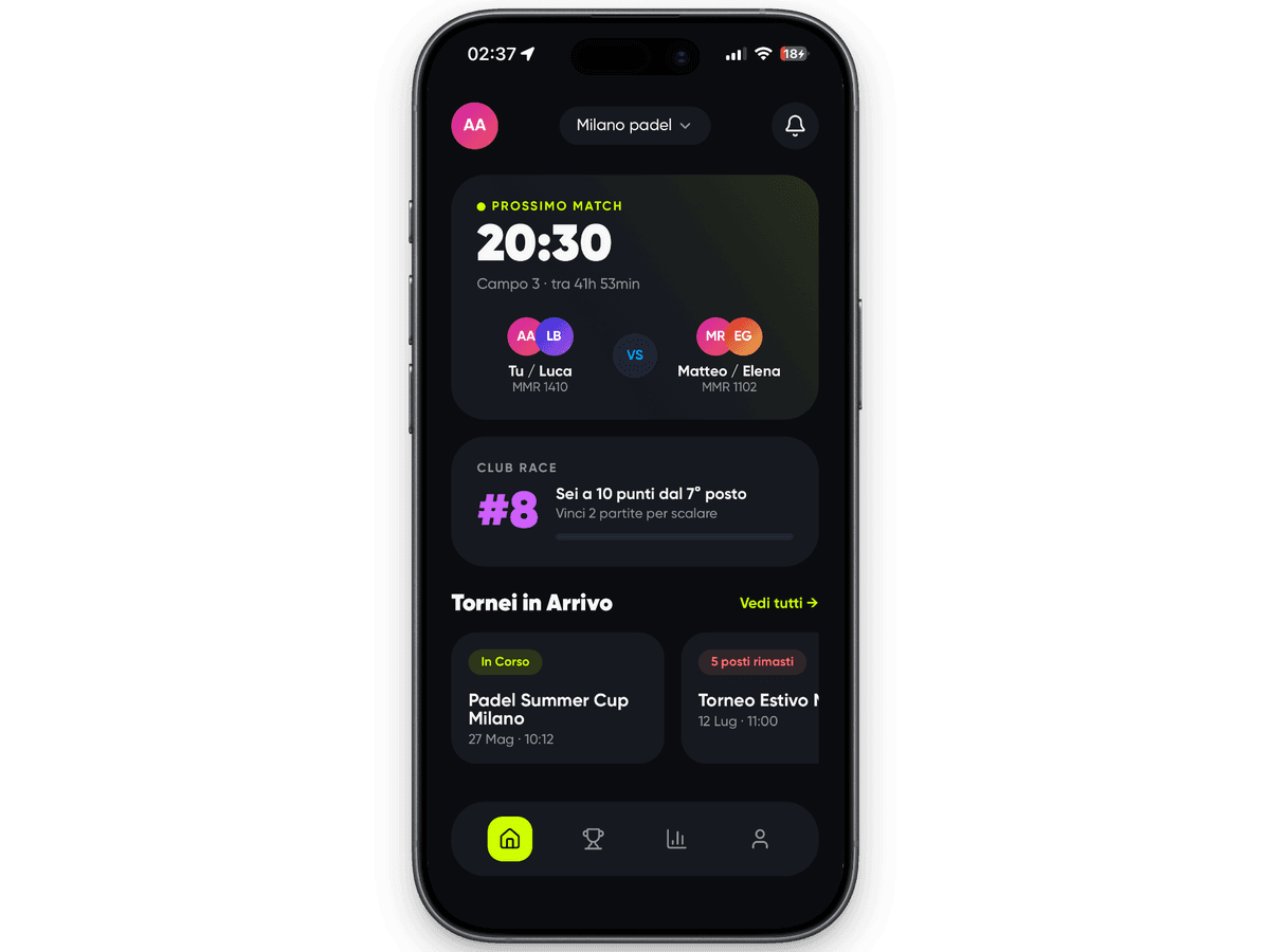 Play2Racket Mobile App